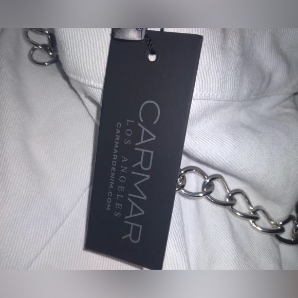 Carmar Denim NWT White Denim Overall (NWT
Skirt Dress with Chains Size Sm - Picture 5 of 5